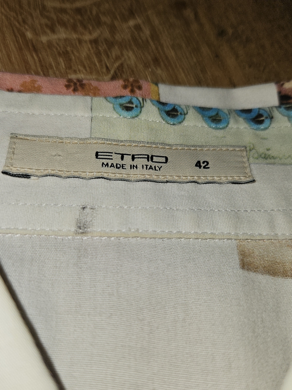 Etro Cream Patchwork Style Button Top - Picture 3 of 4